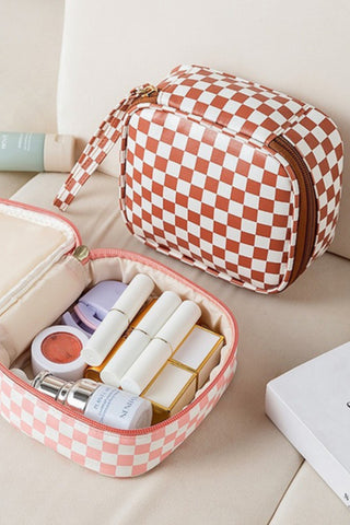 Checkered Makeup Bag