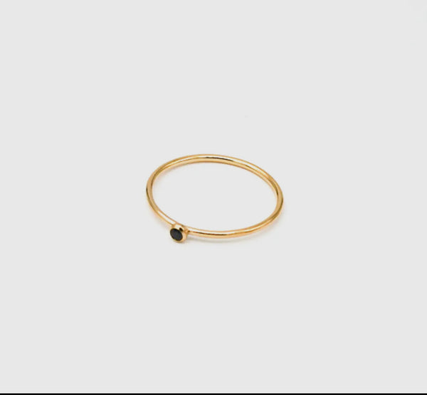 Black CZ Stacking Ring