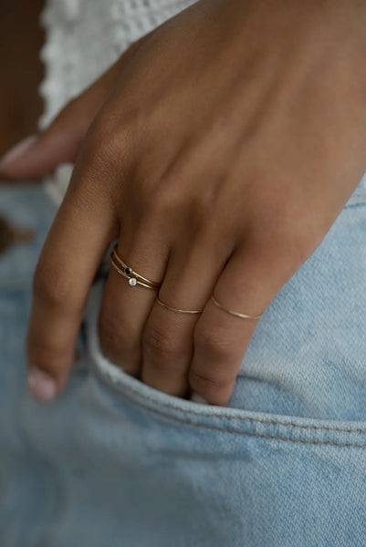 Black CZ Stacking Ring